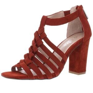 Charles David Micah Burnt Orange Red Caged Heeled Sandal